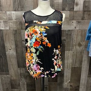 cable and gauge banded tank with mesh details size 1x EUC